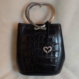 Brighton Purse -Bucket Bag Black - Heart handle